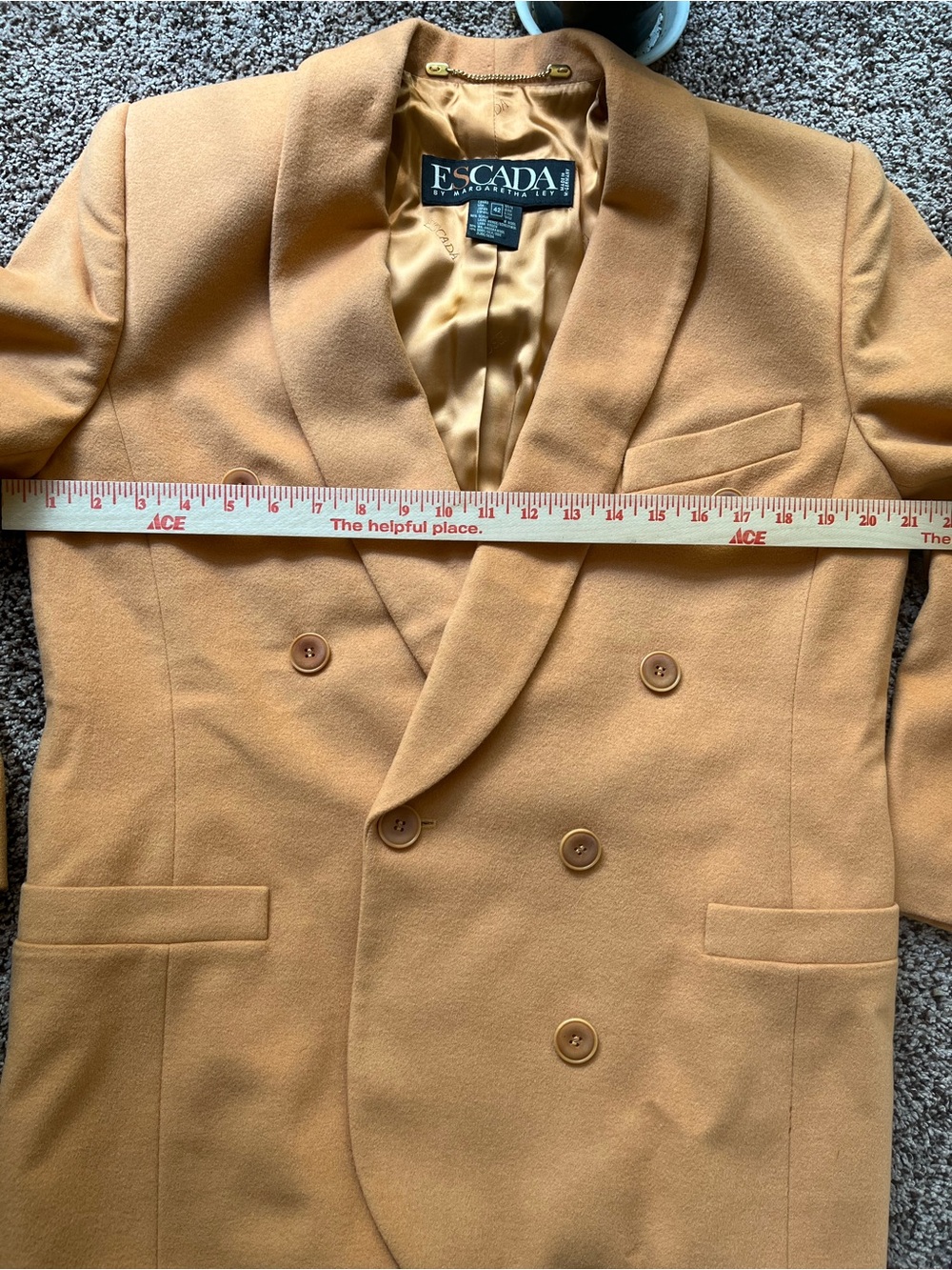 Escada Women's Camel Double-Breasted Blazer - Picture 6 of 9
